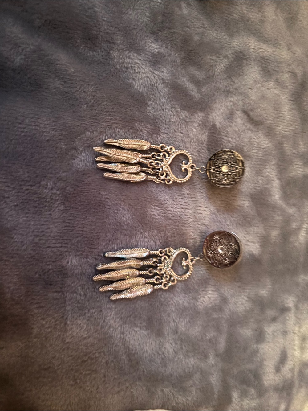Bohemian Filigree Feather Drop 1/2 inch (12mm) Plug Tunnel Earrings